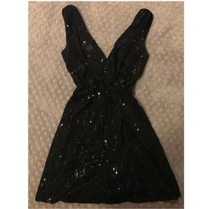 Express black sequin dress